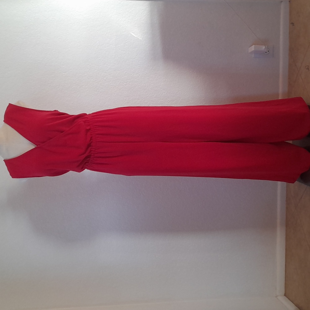 Apt 9 XL Wrap top, wide leg, Red, Romper/ Jumpsuit